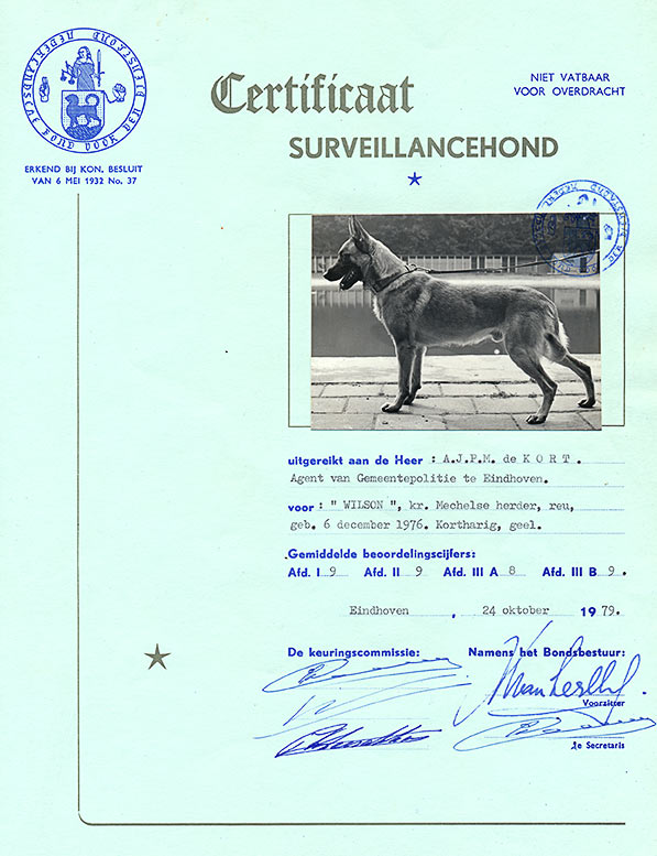 certificaat diensthond